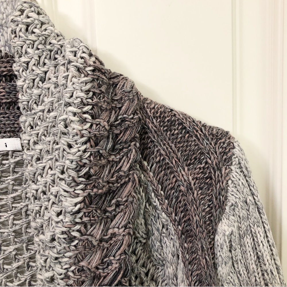CAbi | Chunky Knit Open Front Shawl Collar Cardigan Sweater - Picture 4 of 15